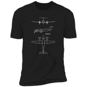 Beechcraft King Air B200 Personalized Blueprint Drawing Shirt