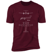 Beechcraft King Air B200 Personalized Blueprint Drawing Shirt