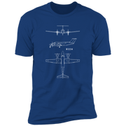 Beechcraft King Air B200 Personalized Blueprint Drawing Shirt