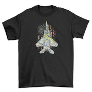 Epic F-15 Sectional Map Shirt with Distressed US Flag