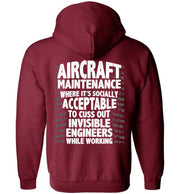 T-shirt - Funny Aircraft Maintenance Zip Up Hoodie!